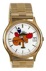 BULLWINKLE WRIST WATCH WITH DATE/CASE.