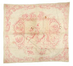 W.H. HARRISON ON HORSEBACK RARE BANDANNA FROM HIS 1840 'LOG CABIN' CAMPAIGN.