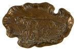 THEODORE ROOSEVELT AFRICAN SAFARI INSPIRED SOLID BRASS ART NOUVEAU-STYLED ASHTRAY.