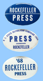 LOT OF "PRESS" BUTTONS FOR VARIOUS NELSON ROCKEFELLER CAMPAIGNS.