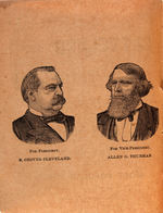 "CLEVELAND AND THURMAN SONGSTER" 1888 SONG BOOK WITH JUGATE COVERS.