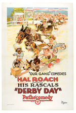 OUR GANG "DERBY DAY" LINEN-MOUNTED POSTER.