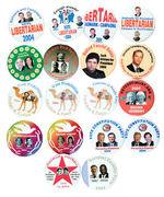 POSSIBLE 18 BUTTON SET OF 2004 THIRD PARTY CANDIDATES MOSTLY JUGATES.