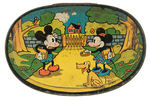 DANISH TIN WITH MULTIPLE SCENES OF MICKEY, MINNIE AND PLUTO.