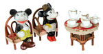 MICKEY AND MINNIE MOUSE AT TABLE BISQUE SET.