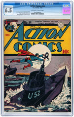 "ACTION COMICS" #54 NOVEMBER 1942 CGC 6.5 FINE+.