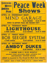 "SUNSHINE MUSIC AMERICA PEACE - PEACE WEEK SHOWS" CONCERT POSTER.