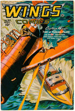 "WINGS OF AMERICA" PREMIUM CLUB BADGE AND "WINGS COMICS" #80.