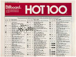 JOAN JETT SIGNED "BILLBOARD HOT 100" CHART PAGE.