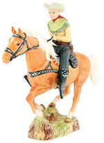 ROY ROGERS ON TRIGGER RARE CERAMIC FIGURINE BY BESWICK OF ENGLAND.