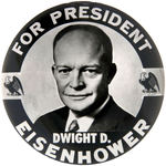 EISENHOWER LARGE 3.5" REAL PHOTO BUTTON USED IN NEW YORK STATE.