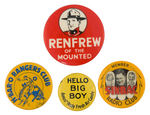 RADIO AND COMIC CHARACTER 1930s CLUB MEMBERS BUTTONS.