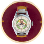 "OFFICIAL BABE RUTH WRIST WATCH - SPORTS WATCH OF CHAMPIONS" WITH ORIGINAL BASEBALL CASE.