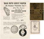 "OFFICIAL BABE RUTH WRIST WATCH - SPORTS WATCH OF CHAMPIONS" WITH ORIGINAL BASEBALL CASE.