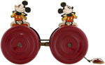 DOUBLE MICKEY MOUSE PULL TOY BY N.N. HILL BRASS COMPANY.