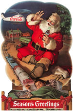 "COCA-COLA" STORE ADVERTISING STANDEE FEATURING SANTA CLAUS ART BY HADDON SUNDBLOM.