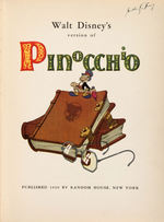 WALT DISNEY SIGNED "PINOCCHIO" HARDCOVER BOOK.