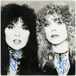 HEART - ANN & NANCY WILSON SIGNED "BÉBÉ LE STRANGE" LP ALBUM COVER.