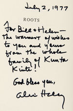 ALEX HALEY SIGNED "ROOTS" FIRST EDITION HARDCOVER.