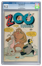 ZOO FUNNIES #4 1946 CGC 9.2 OFF-WHITE TO WHITE PAGES VANCOUVER PEDIGREE.