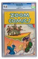 ZOOM COMICS #NN 1945 CGC 9.0 OFF-WHITE PAGES CARSON CITY PEDIGREE.