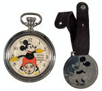 "MICKEY MOUSE INGERSOLL POCKET WATCH" BOXED FIRST VERSION WITH FOB.