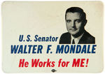 EARLY OFFICE BUTTON FOR VICE-PRESIDENT WALTER MONDALE.