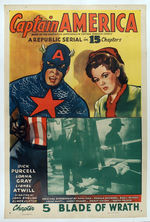 "CAPTAIN AMERICA" SERIAL LINEN-MOUNTED POSTER.