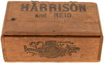 HARRISON AND REID WOODEN CIGAR BOX.