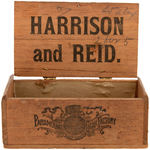 HARRISON AND REID WOODEN CIGAR BOX.