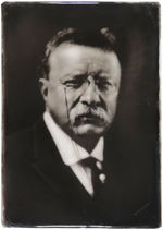 THEODORE ROOSEVELT REAL PHOTO PORCELAIN TILE.