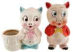 PORKY PIG FIVE PIECE FIGURAL LOT.