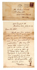 HENRY CREATOR CARL ANDERSON HAND-WRITTEN LETTER AND ENVELOPE.