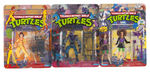 "TEENAGE MUTANT NINJA TURTLES" CARDED ACTION FIGURE LOT.