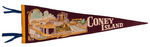 “CONEY ISLAND” FELT PENNANT TRIO.