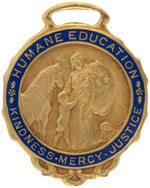 CONNECTICUT HUMANE SOCIETY BADGE PLUS BEAUTIFULLY DESIGNED CONTEST AWARD WATCH FOB.