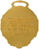 CONNECTICUT HUMANE SOCIETY BADGE PLUS BEAUTIFULLY DESIGNED CONTEST AWARD WATCH FOB.