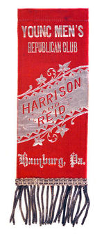 "YOUNG MEN'S REPUBLICAN CLUB HARRISON AND REID HAMBURG, PA" RIBBON.