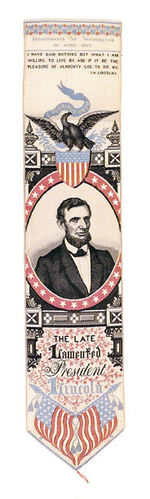 LINCOLN MEMORIAL WOVEN RIBBON.