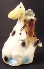 "DINO" PAINTED AND GLAZED CERAMIC BANK BY AMERICAN BISQUE CO.