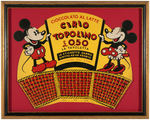 MICKEY & MINNIE MOUSE FRAMED ITALIAN CHOCOLATE BAR DISPLAY.