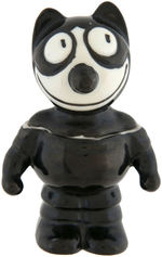 FELIX THE CAT FIGURAL CHINA CONDIMENT JAR WITH SPOON.