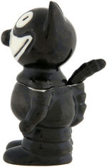 FELIX THE CAT FIGURAL CHINA CONDIMENT JAR WITH SPOON.