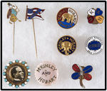 McKINLEY 1896-1900 ENAMELED LAPEL STUDS AND STICKPINS.