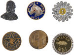 BRYAN GROUP OF SIX UNCOMMON 1896 LAPEL STUDS.