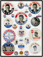 LOT OF 28 JOHN F. KENNEDY BUTTONS AS COLLECTED BY DON AND MILDRED WRIGHT.