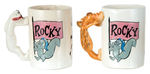 "ROCKY & HIS FRIENDS" MUGS WITH BULLWINKLE/PEABODY HANDLES.