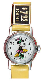 "MINNIE MOUSE" BOXED WATCH SET BY U.S. TIME, 1958.