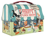 "PORKY'S LUNCH WAGON" METAL DOME LUNCHBOX WITH THERMOS.