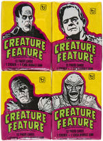 "CREATURE FEATURE - YOU'LL DIE LAUGHING" TOPPS FULL GUM CARD 25¢ DISPLAY BOX.